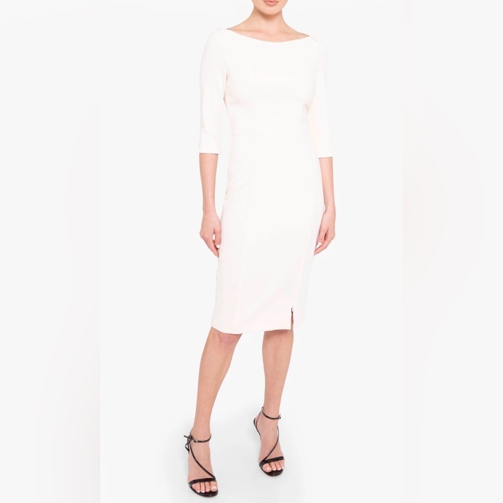 EUC Black Halo Marissa Ivory Textured Dress- size 0